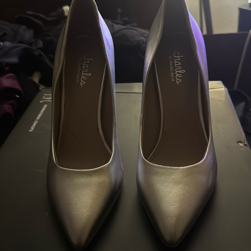 Charles david size 91/2 silver pump